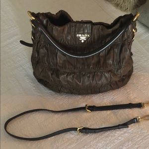 Prada Ruched Leather Bag AUTHENTIC LIKE NEW